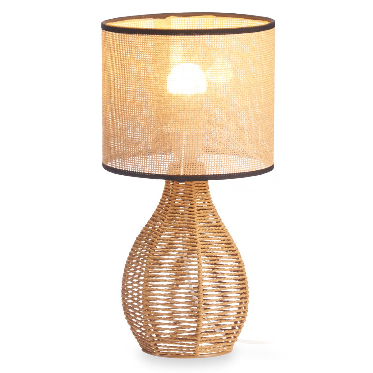 Lampka nocna z abażurem z plecionki wiedeńskiej, Ø 20 cm