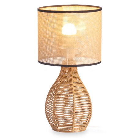 Lampka nocna z abażurem z plecionki wiedeńskiej, Ø 20 cm