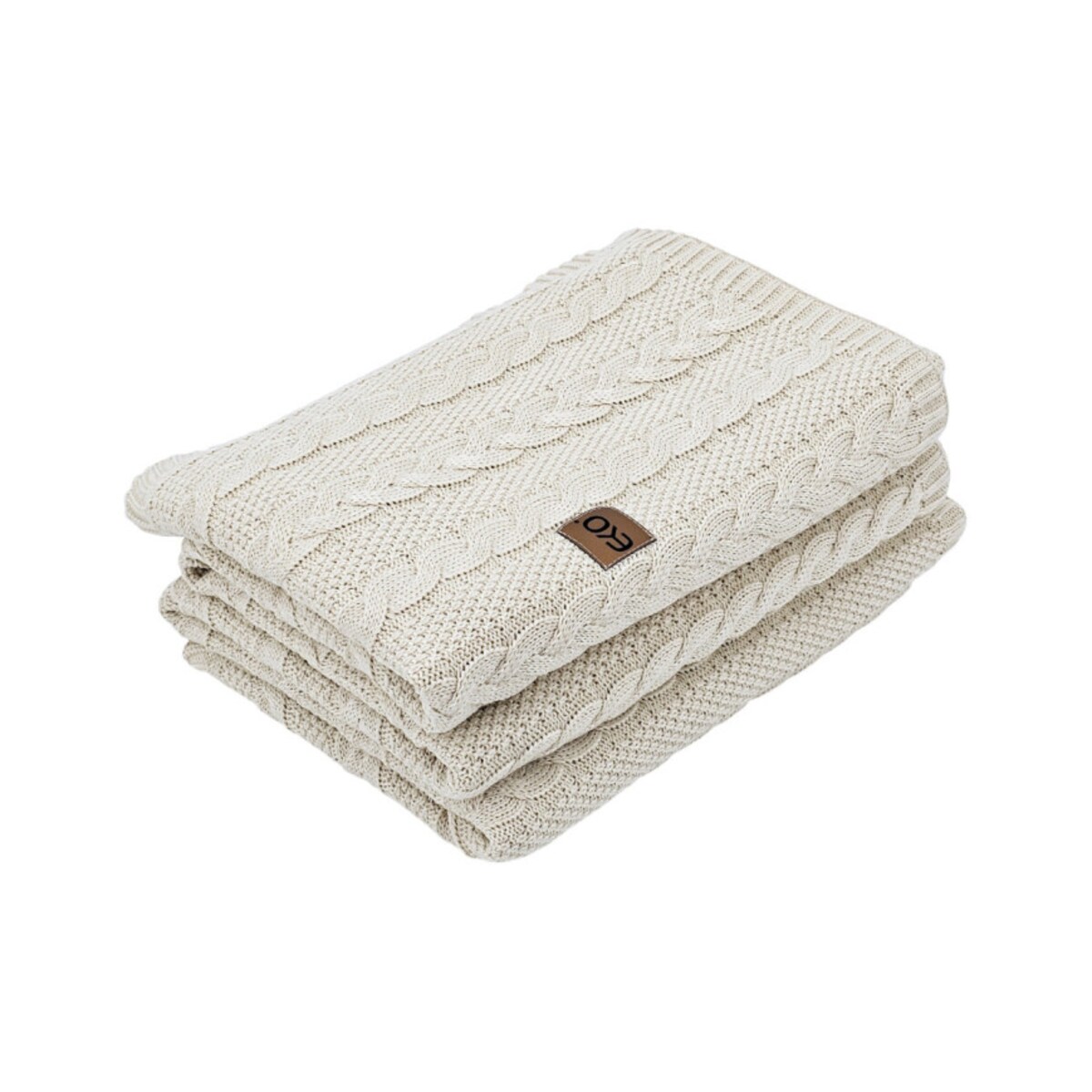 Koc dzianinowy bawełniany 150x200 cm – VENEZIA LATTE