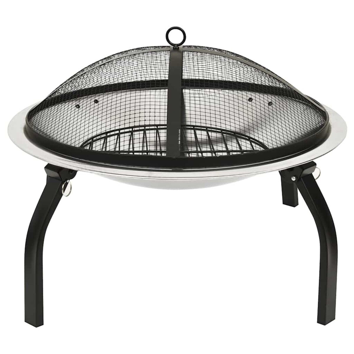 vidaXL Palenisko i grill 2-w-1, z pogrzebaczem, 56x56x49 cm, stal