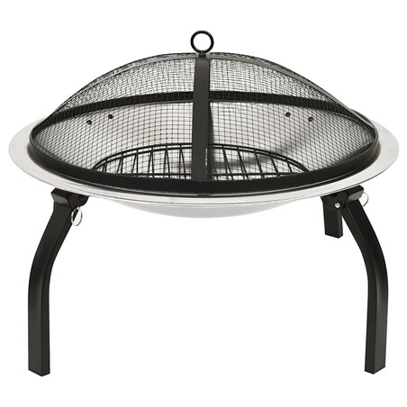 vidaXL Palenisko i grill 2-w-1, z pogrzebaczem, 56x56x49 cm, stal