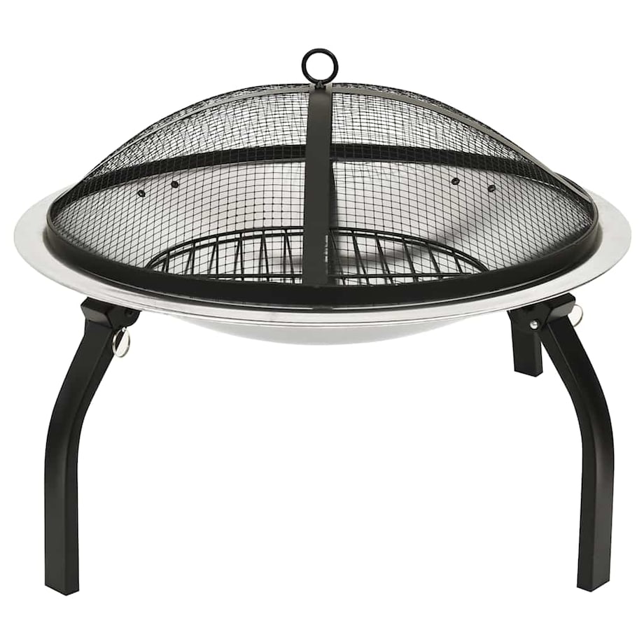 vidaXL Palenisko i grill 2-w-1, z pogrzebaczem, 56x56x49 cm, stal
