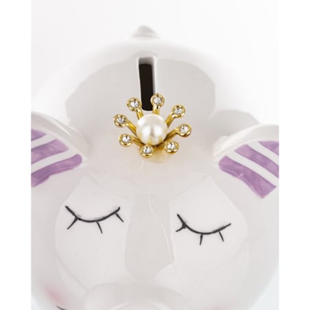 Skarbonka ceramiczna - 10,5x9,5x12,5 cm świnka PIGGY biała