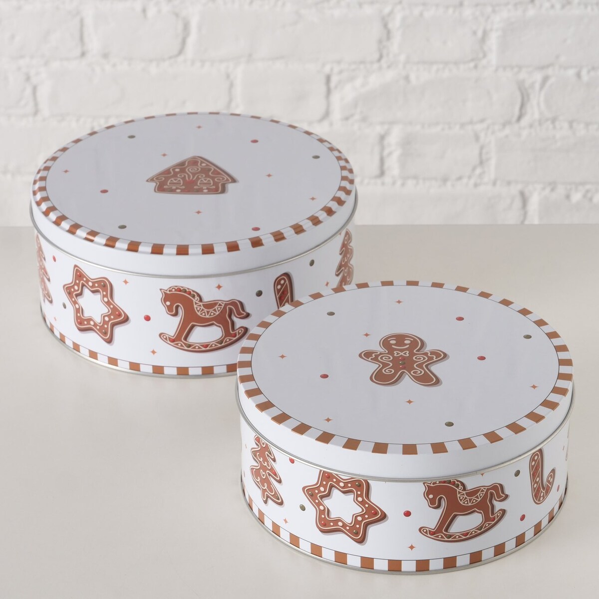 Puszka na ciastka GINGER, ręcznie malowana, 2 szt