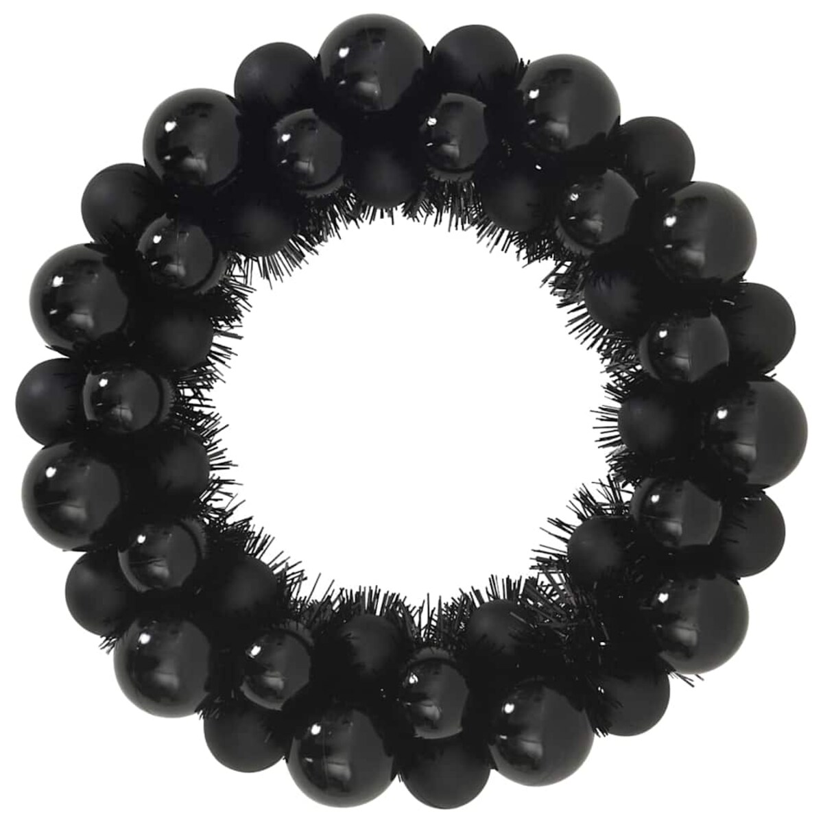 vidaXL Wieniec Bożonarodzeniowy z Bombkami 2 pcs Czarny 33 x 33 x 7 cm