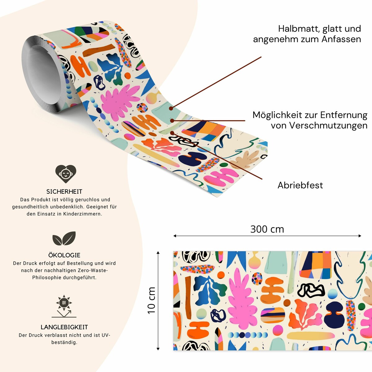 Pasek Dekoracyjny Bordiura Kolorowe RYSUNKI Abstrakcja Kreskówka