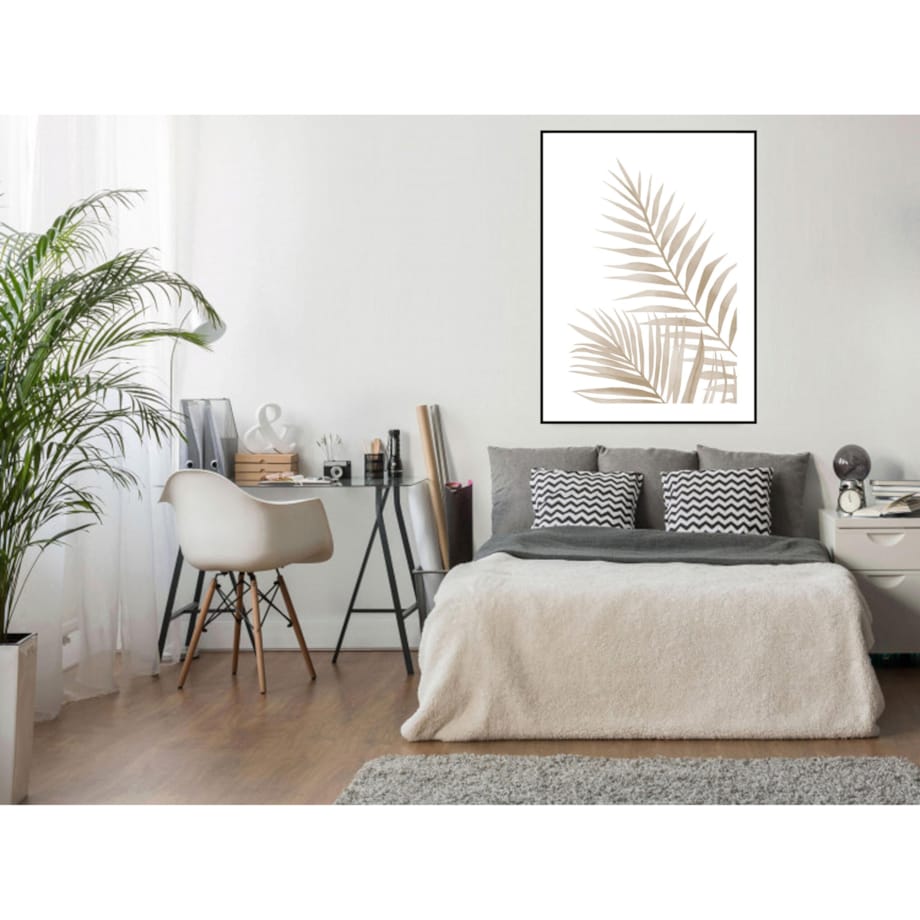 Poster Story, Plakat, Obraz - Beżowa Gałązka Palmy w Akwareli, wymiary 70 x 100 cm