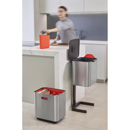 Kosz do segregacji śmieci stalowy Totem Max, 60 l, Joseph Joseph