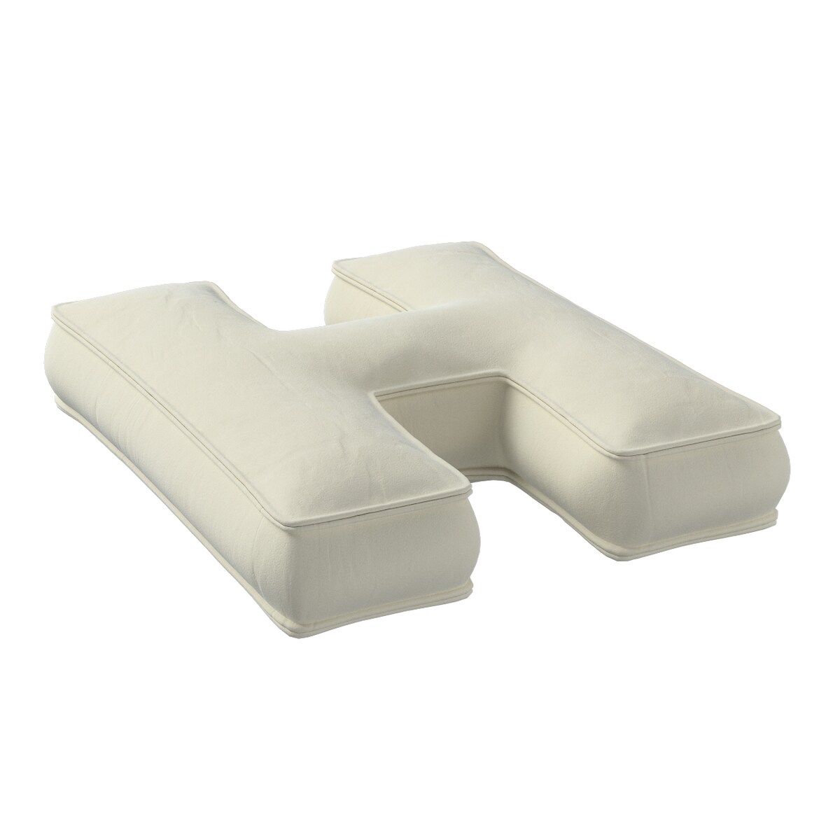 Poduszka literka H, śmietankowa biel, 35x40cm, Posh Velvet