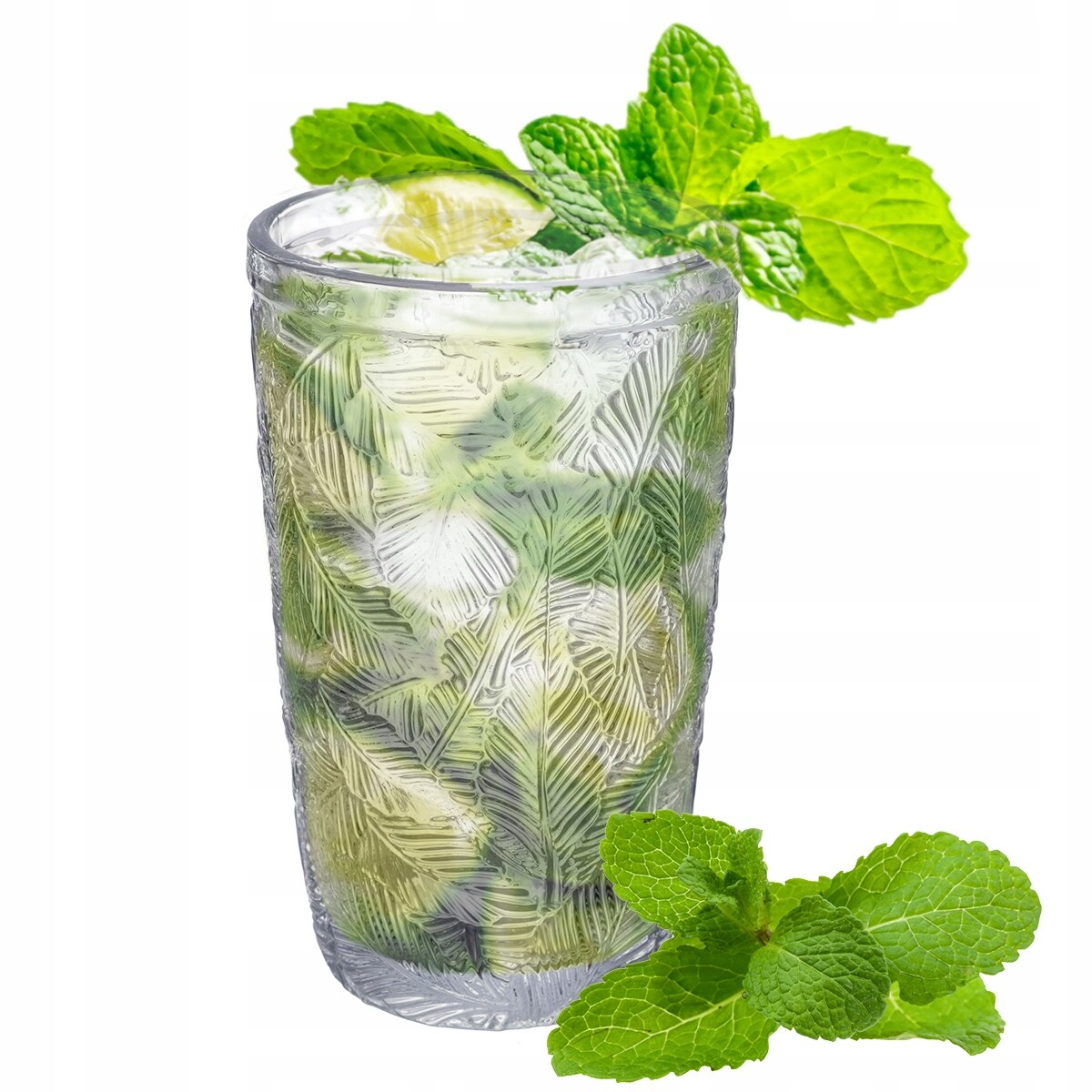 SZKLANKA WYSOKA do wody soki napoje drinki letnie 6x 390 ml szkło wzorek