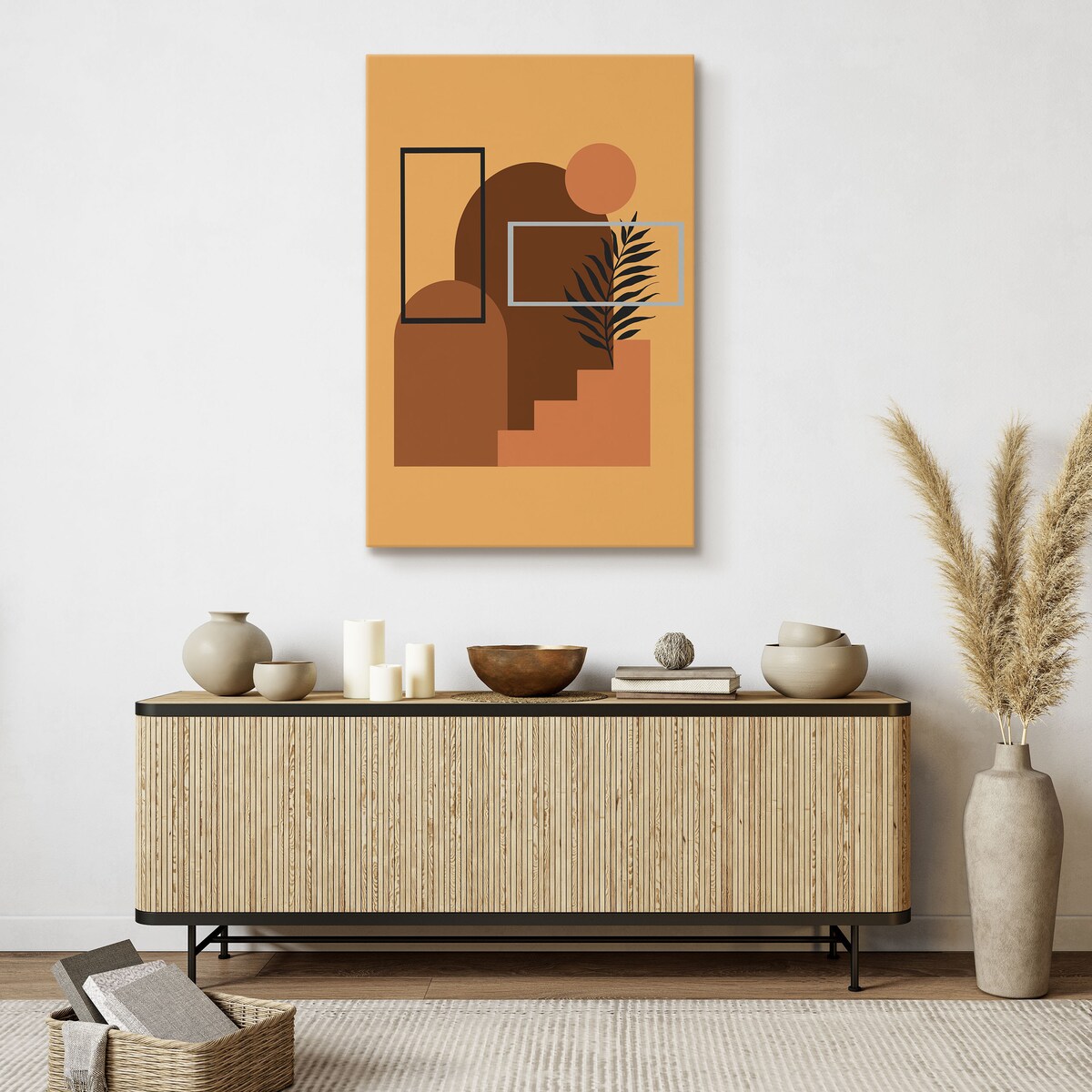 Obraz Rośliny Zachód Słońca Boho 80x120cm