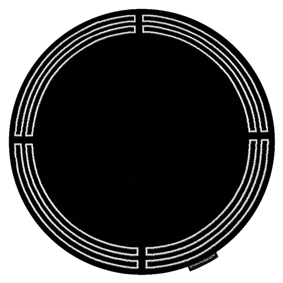 Dywan HAMPTON Chick koło ramka czarny koło 140 cm