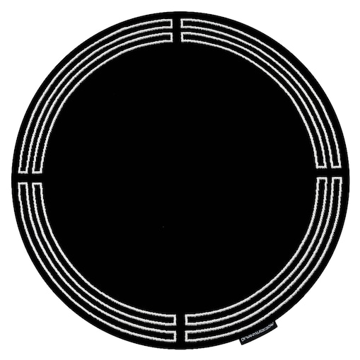 Dywan HAMPTON Chick koło ramka czarny koło 140 cm