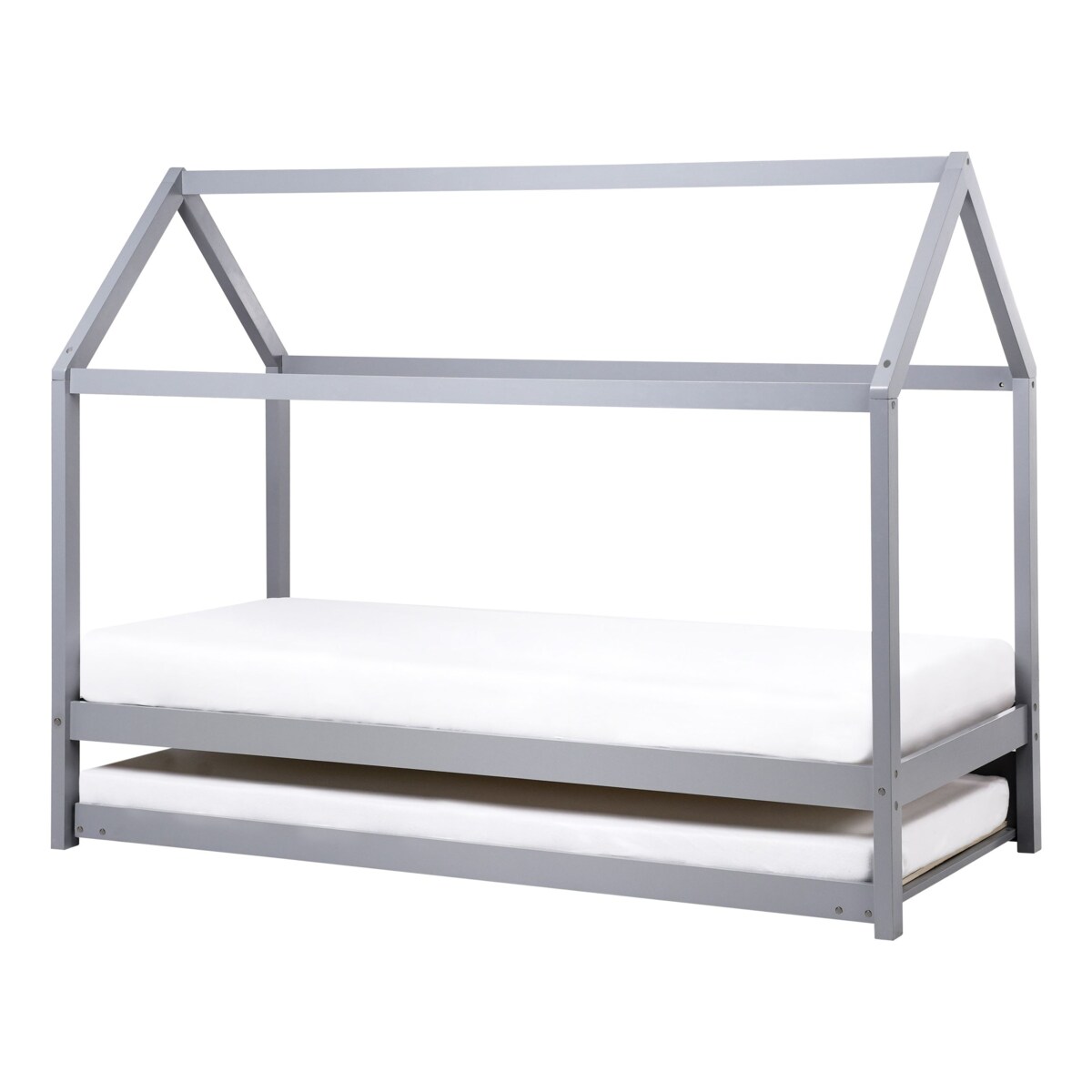 Łóżko wysuwane Drewno sosnowe CRILLON 90 x 200 cm Szary