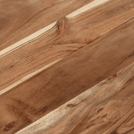 vidaXL Stolik kawowy, srebrny, stal nierdzewna i lite drewno akacjowe