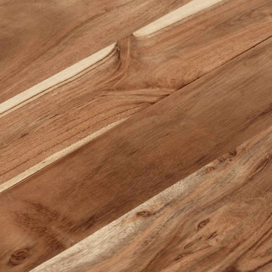 vidaXL Stolik kawowy, srebrny, stal nierdzewna i lite drewno akacjowe