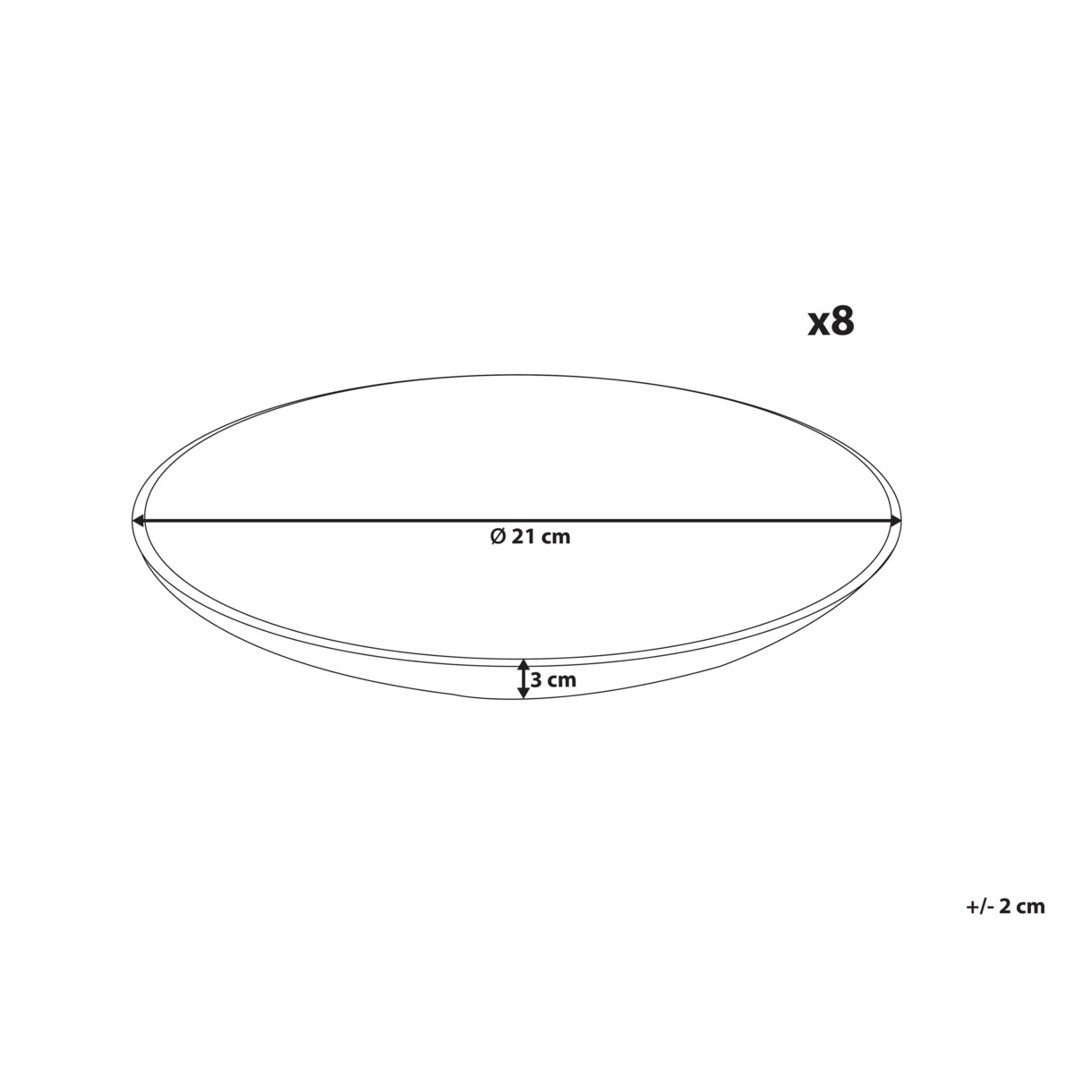 Zestaw 8 małych talerzy JUNIPER Kamionka Błękitny