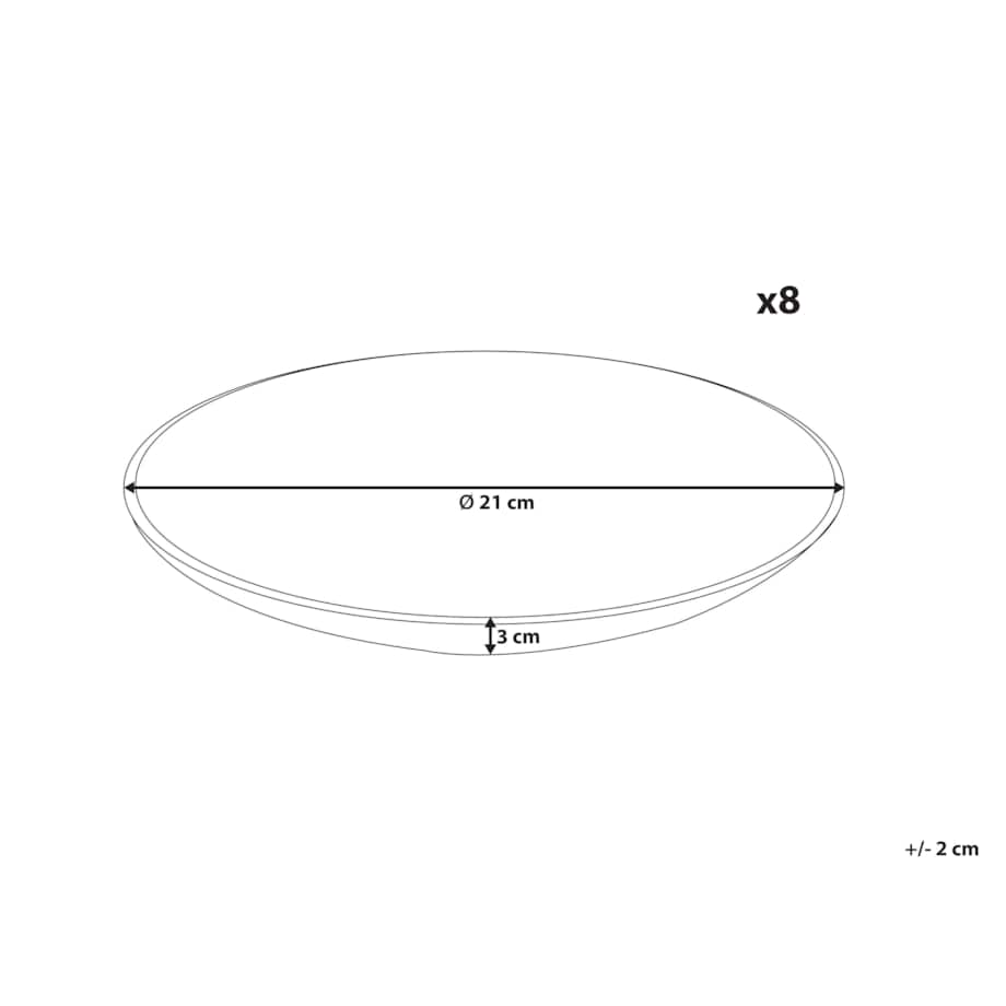 Zestaw 8 małych talerzy JUNIPER Kamionka Błękitny