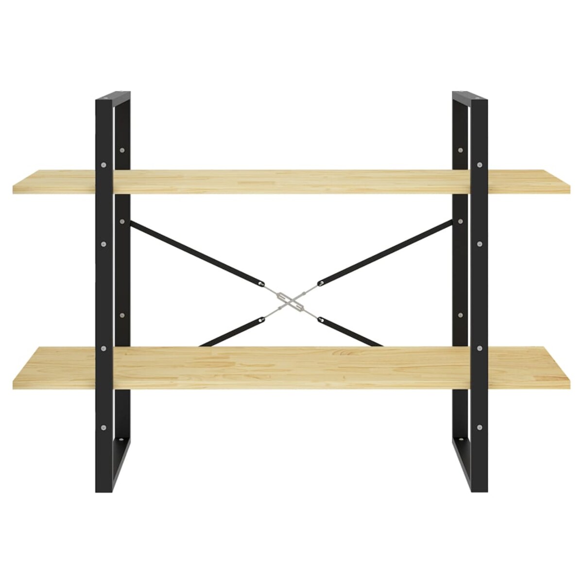 vidaXL 2-poziomowy regał na książki, 100x30x70 cm, lite drewno sosnowe