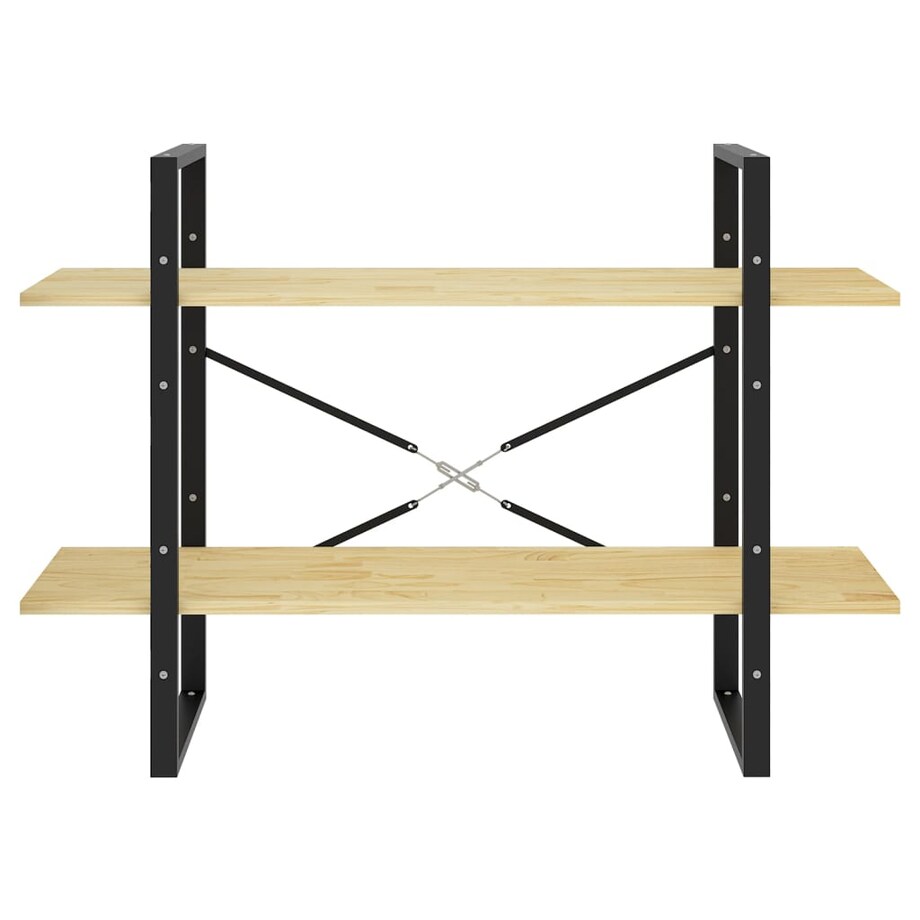 vidaXL 2-poziomowy regał na książki, 100x30x70 cm, lite drewno sosnowe