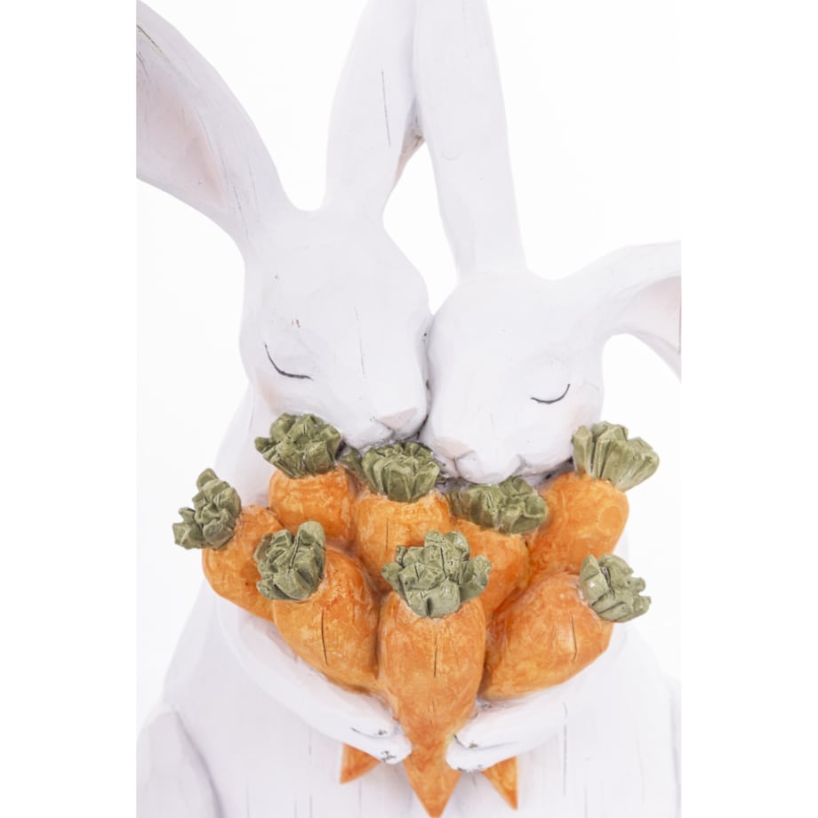 Dekoracja - para króliczków z marchewkami 33x23,5x16 cm
