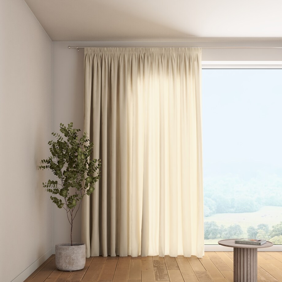 Zasłona na taśmie marszczącej 1 szt. 130x245 prześwitujący beżowy