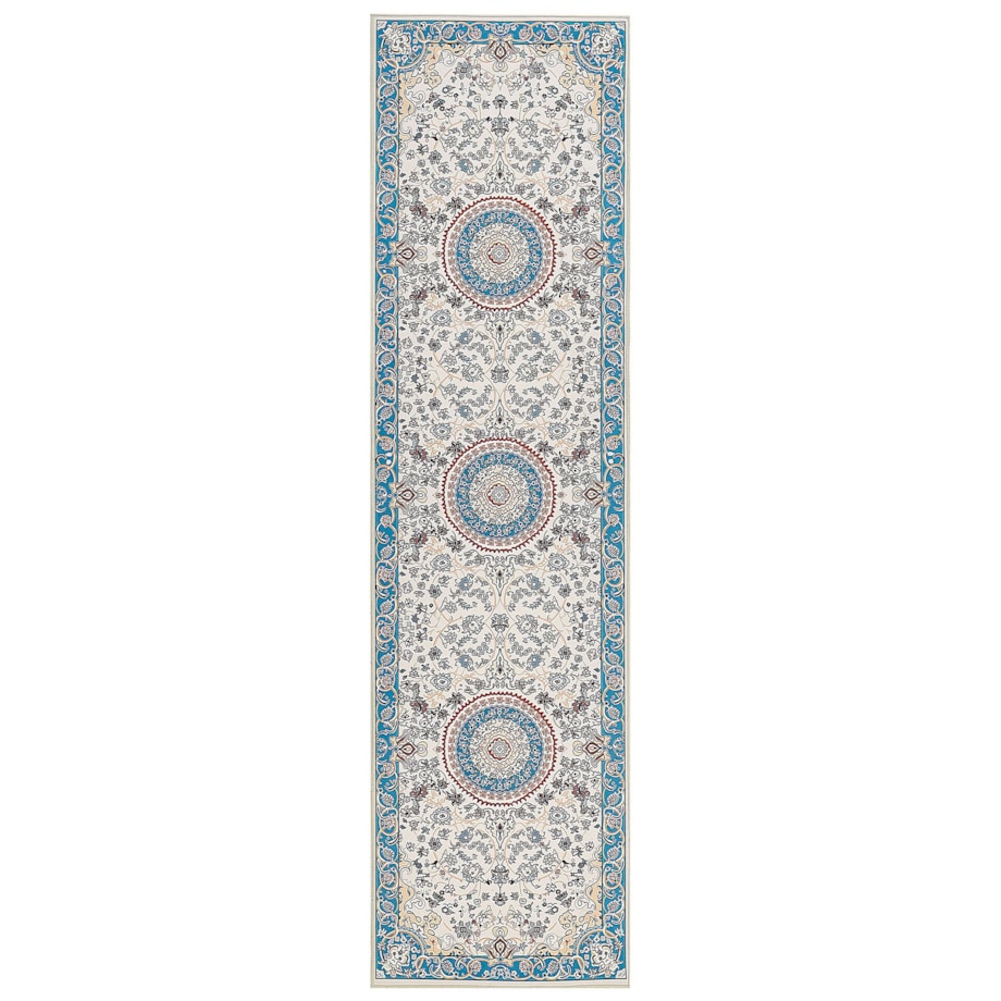 Dywan 80 x 300 cm beżowo-niebieski GORDES