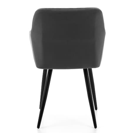 Krzesło tapicerowane TODI welur do salonu jadalni pikowane szare