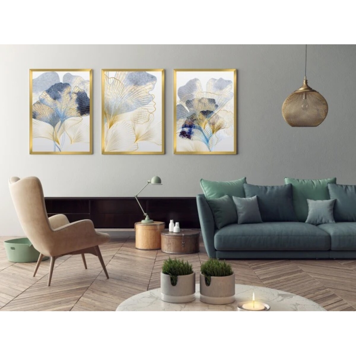 Eleganckie Plakaty Złota ramka Obrazy Glamour na ścianę do salonu sypialni