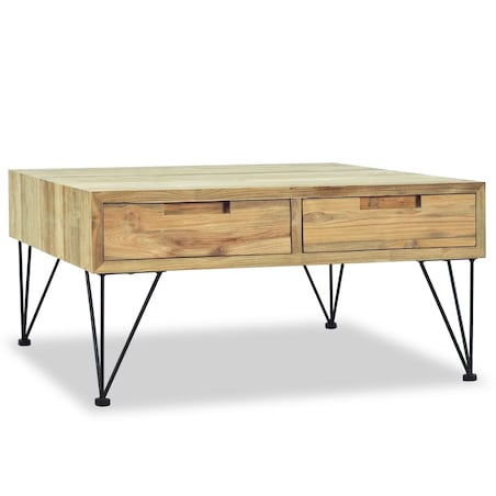 vidaXL Stolik kawowy, 80 x 80 x 40 cm, lite drewno tekowe