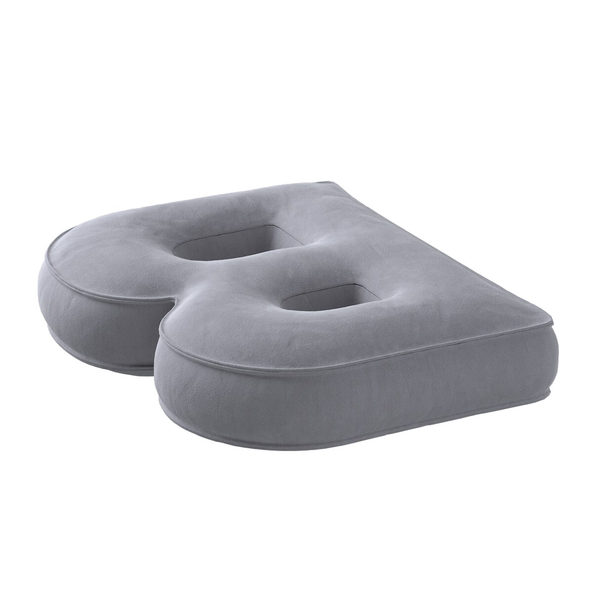 Poduszka literka B, srebrzysty szary, 30x40cm, Posh Velvet