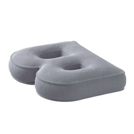 Poduszka literka B, srebrzysty szary, 30x40cm, Posh Velvet