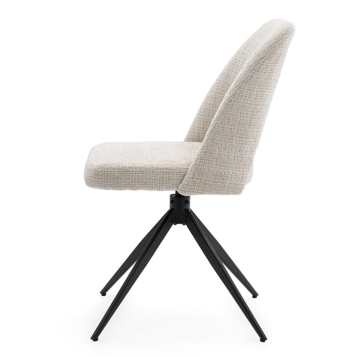 Krzesło tapicerowane obrotowe MILO II jasny beż do salonu jadalni kuchni