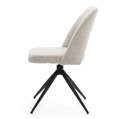 Krzesło tapicerowane obrotowe MILO II jasny beż do salonu jadalni kuchni