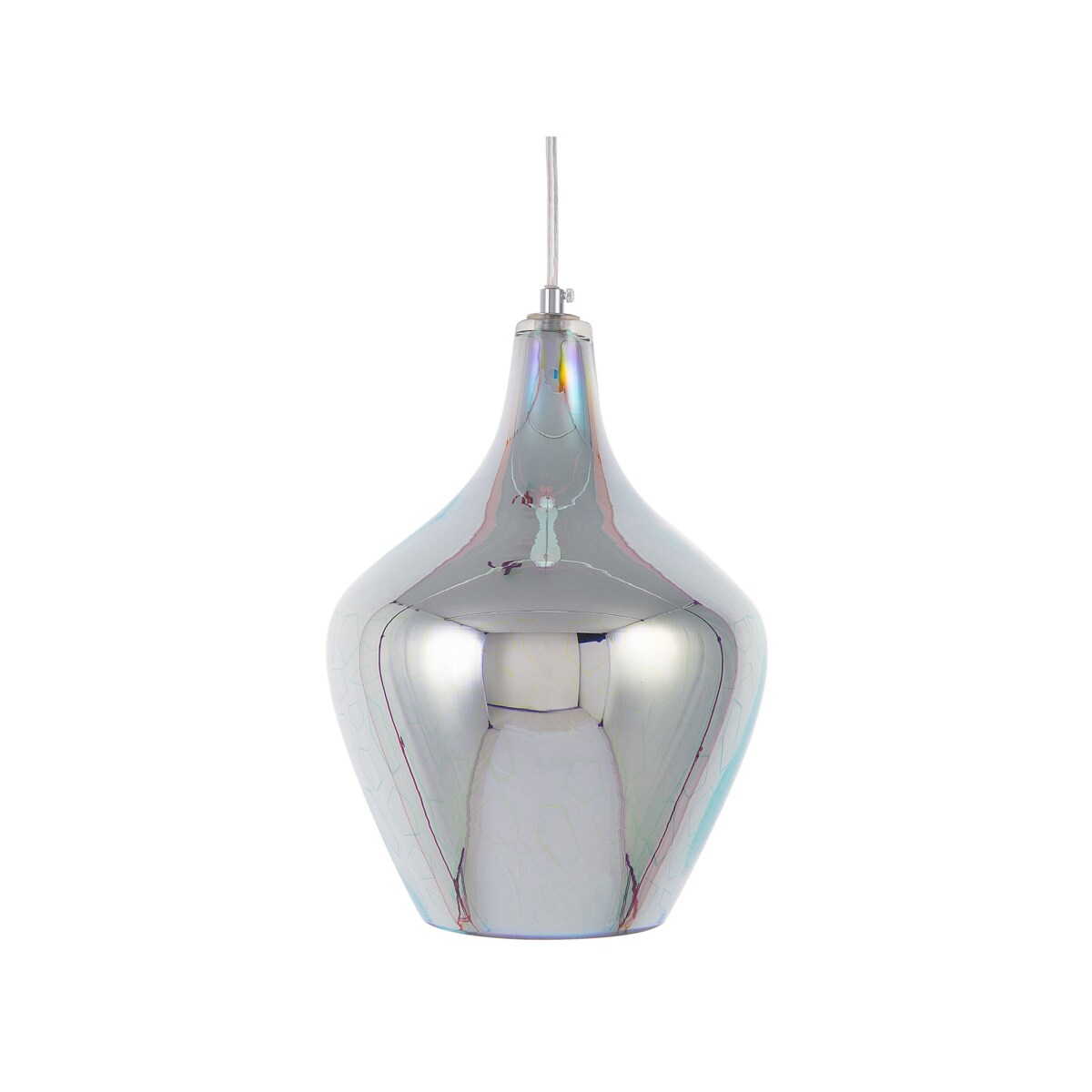 Lampa wisząca szklana srebrna SOANA