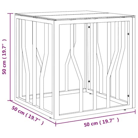 vidaXL Stolik kawowy, złoty, 50x50x50 cm, stal nierdzewna i szkło