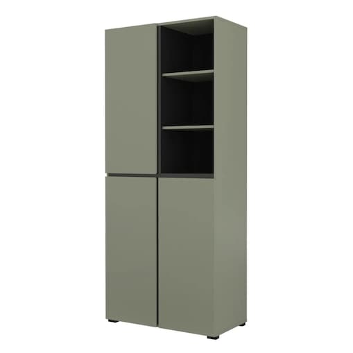Szafa do przedpokoju CROSS 3D 80cm zielona/czarna z półkami