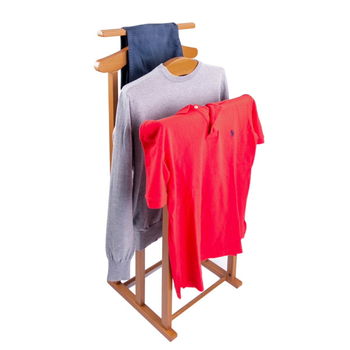 ARREDAMENTI MAXI Stojak na koszule i garnitur - 102 x 35 cm, Brązowy