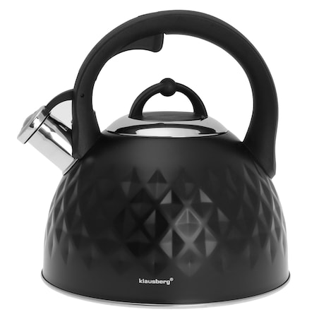 Czajnik stalowy z gwizdkiem 3.0L Diamond czarny KLAUSBERG