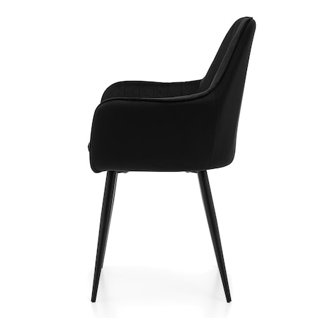 Krzesło tapicerowane EMILIA czarny welur salon jadalnia