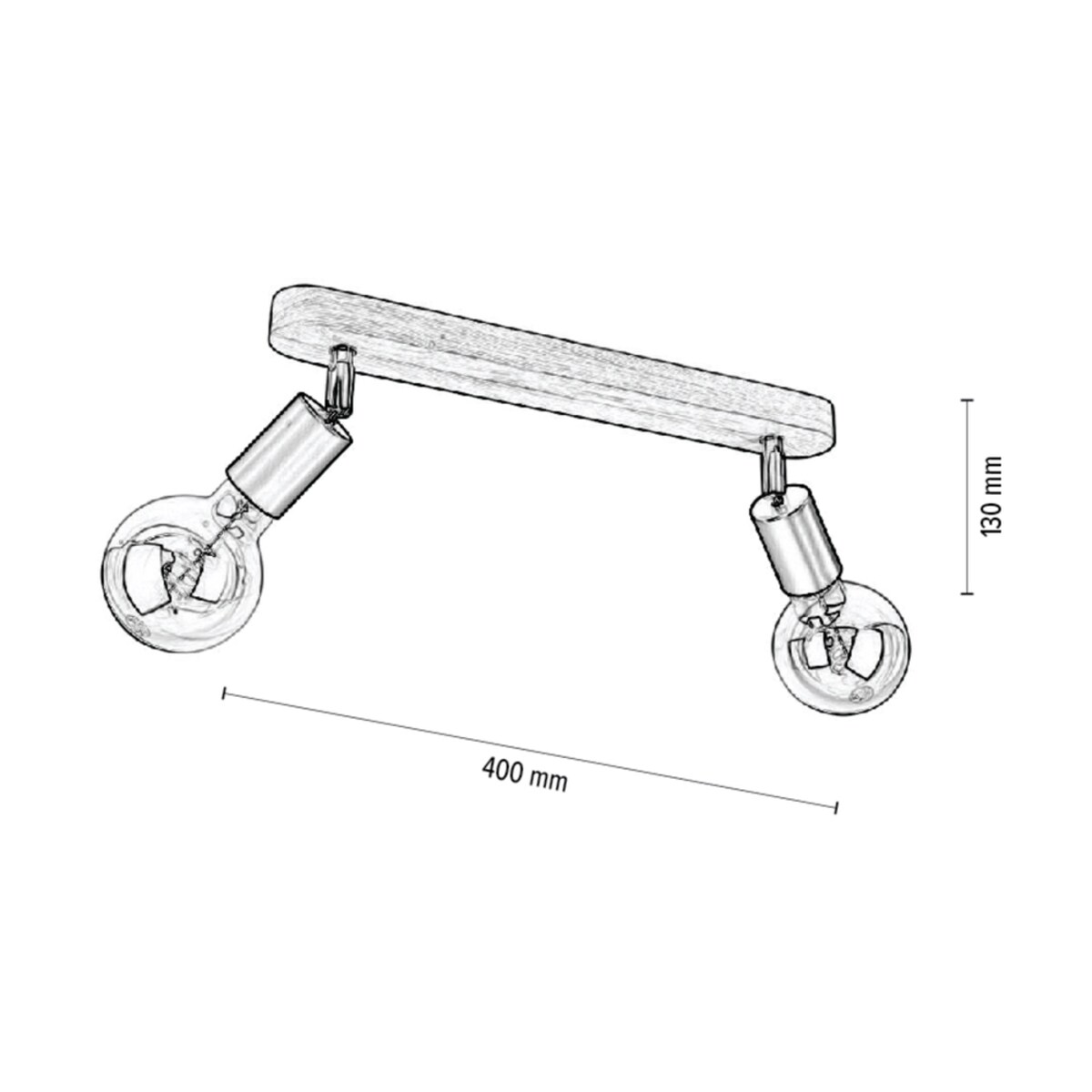 Drewniana Lampa Sufitowa BRITOP Lighting 2xE27 Max.25W Dąb Olejowany FSC z Akcentem Czerni, Polski Producent, 1 szt.