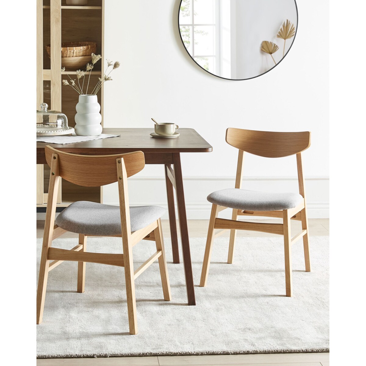 Zestaw 2 krzeseł do jadalni SMILEY Jasnoszary