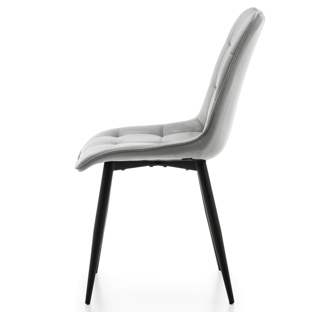 Krzesło tapicerowane welurowe CHIC velvet jasnoszary do salonu jadalni