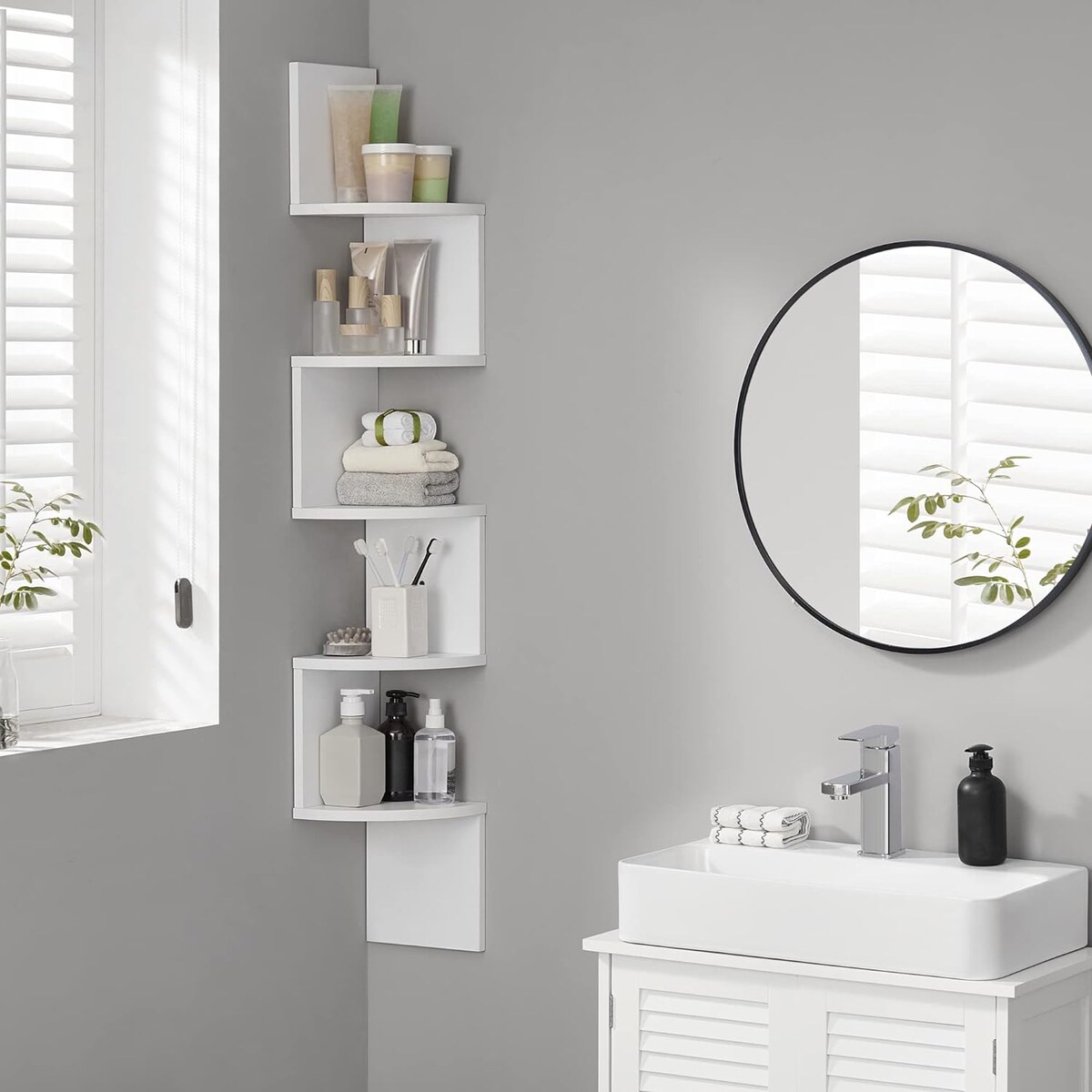 Regał Narożny Półka 20X20X127,5 Cm Biały