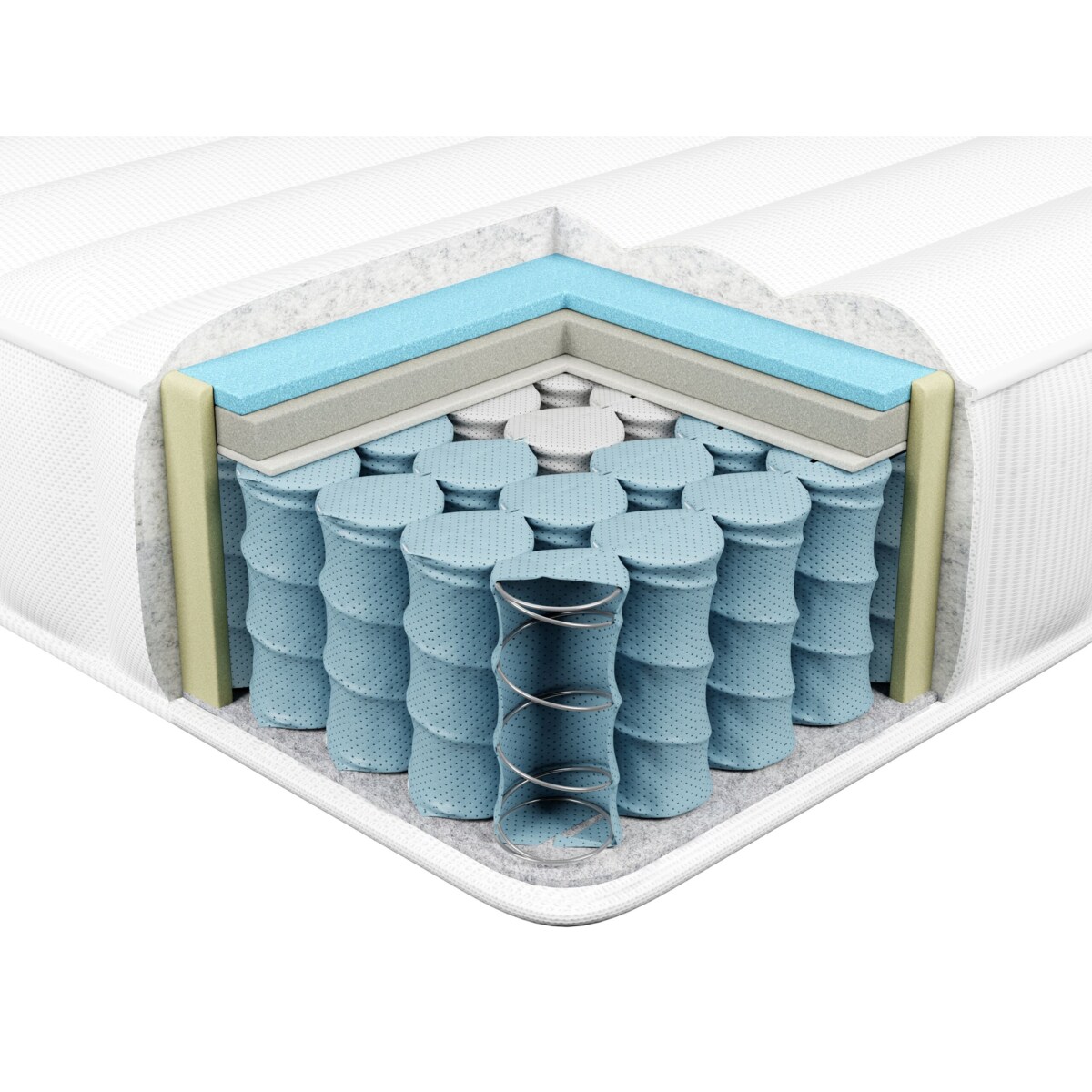 Materac kieszeniowy zdejmowalny pokrowiec 140 x 200 cm średnio twardy FLUFFY