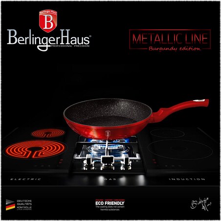 Patelnia marmurowa 28 cm czerwona Berlinger Haus BH-1253