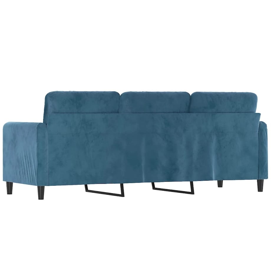 vidaXL Sofa 3-osobowa, niebieski, 180 cm, tapicerowana aksamitem