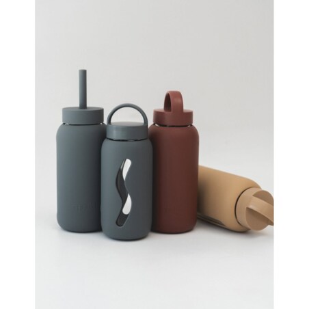 MUUKI MINI BOTTLE szklana butelka na wodę 500 ml, Smoke Grey