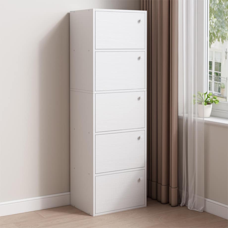 Nowoczesna pojemna komoda szafka duża biała skandynawski loft retro