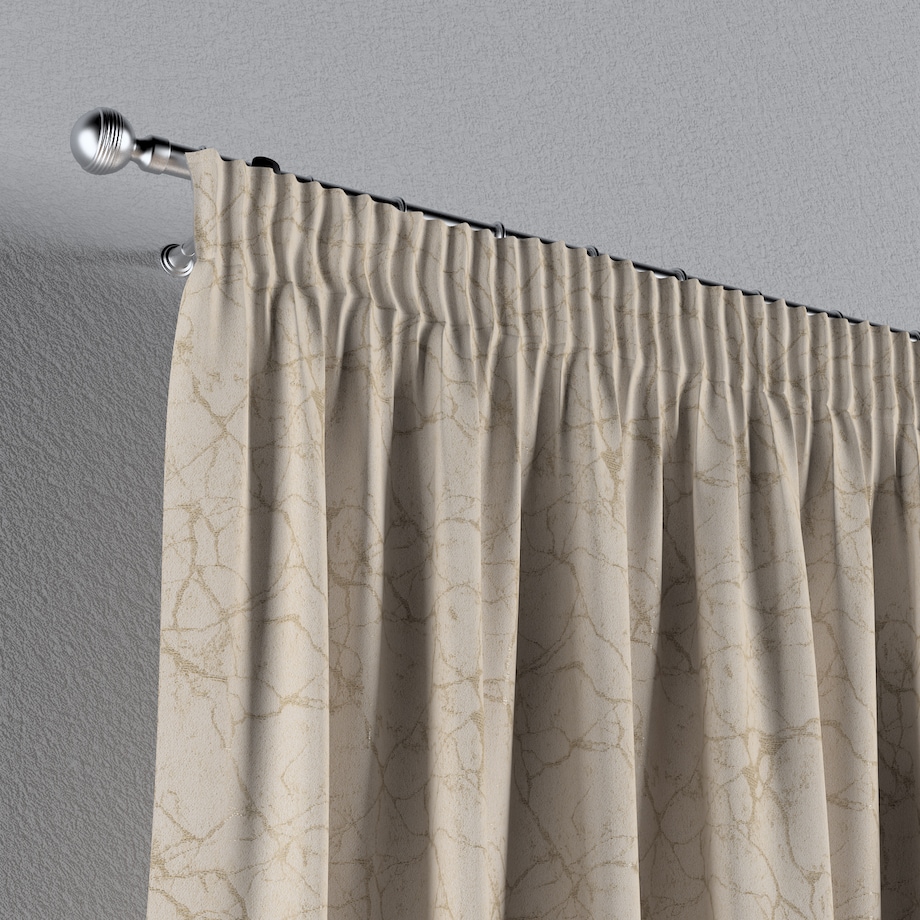 Zasłona na taśmie marszczącej 1 szt. 130x245 marmurkowy złoty wzór na tle ecru